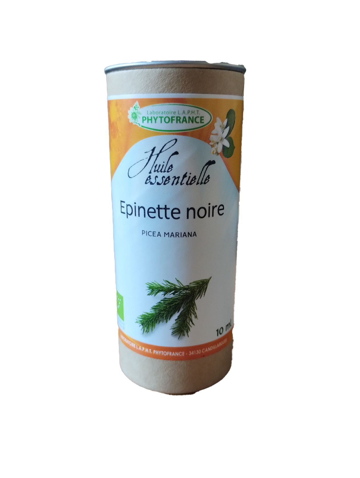 Huile essentielle épinette noire bio 10 ml Picea mariana aiguilles et rameaux distillés à la vapeur d'eau