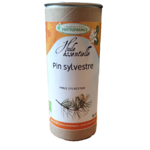 Flacon d’huile essentielle de Pin Sylvestre Bio Pinus sylvestris 10 ml.