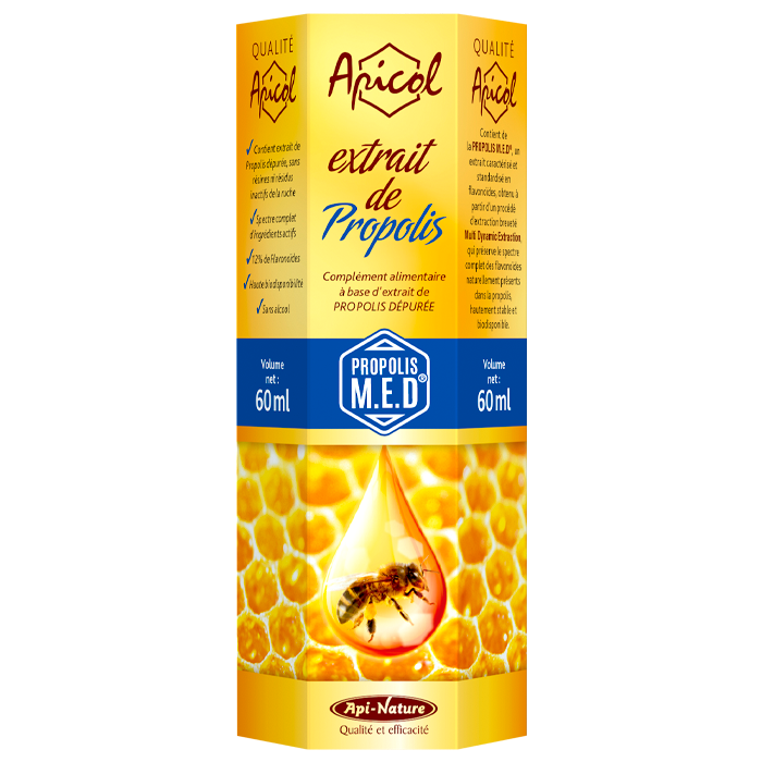 Extrait Propolis 60 ml apicol gouttes naturaly