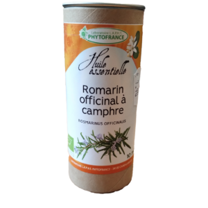Huile essentielle romarin à camphre bio 10 ml Rosmarinus officinalis chémotype camphre composition aromathérapie