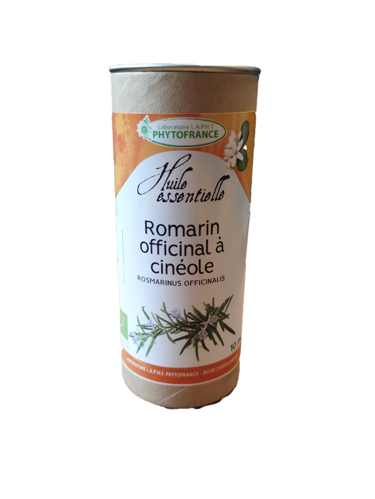 Huile essentielle romarin à cinéole bio 10 ml Rosmarinus officinalis Maroc chémotype cinéole composition aromathérapie