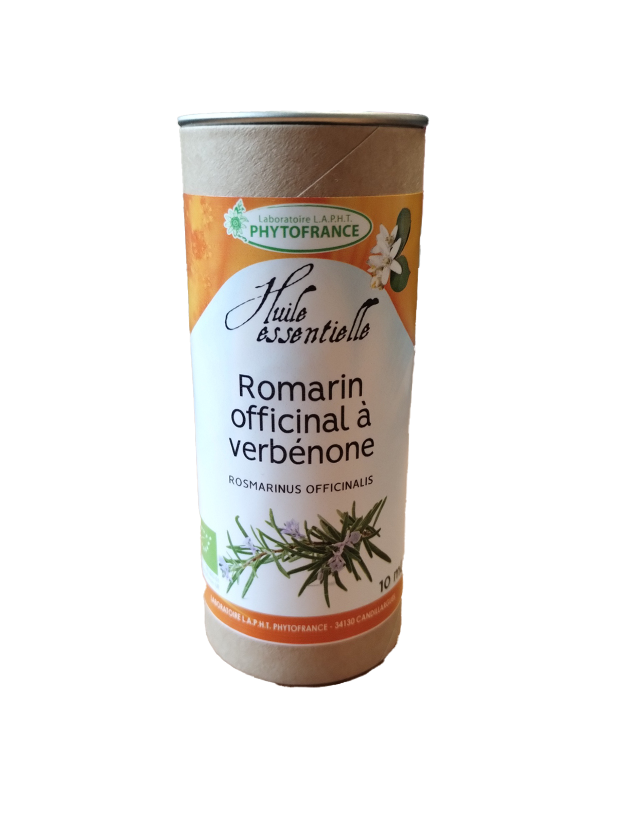 Huile essentielle romarin à verbénone bio 10 ml Rosmarinus officinalis composition chémotype verbénone aromathérapie