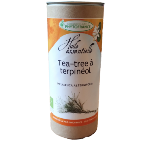 Flacon d’huile essentielle d’Arbre à Thé Bio Melaleuca alternifolia 10 ml.