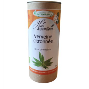 Flacon d’huile essentielle de Verveine Citronnée Bio Lippia citriodora 2 ml.