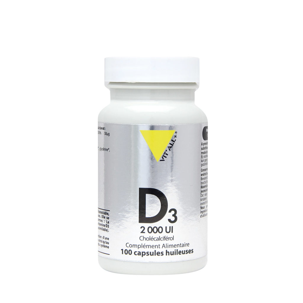 D3 2000 UI 100 capsules vitamine D3 cholécalciférol lanoline Naturaly Bailleul.