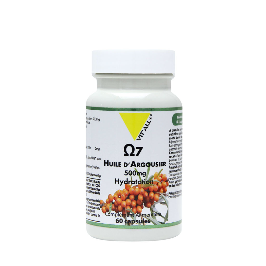 Argousier 60 capsules huile d’argousier Hippophae rhamnoides riche en oméga-7 extraction CO2 supercritique