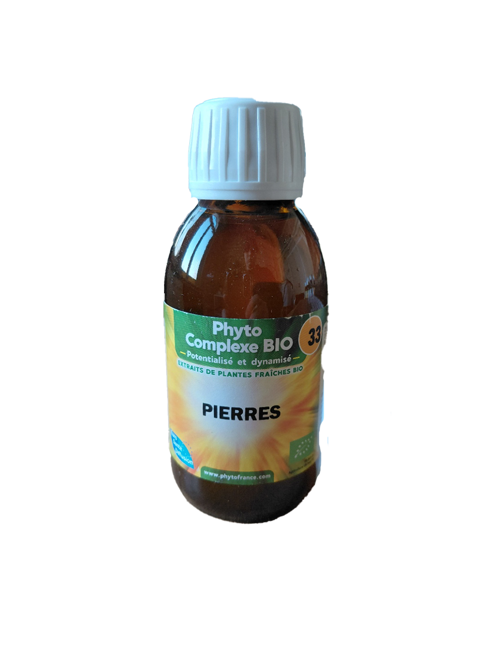 Pierres 125 ml complément alimentaire bio plantes confort urinaire aubier de tilleul busserole reine des prés Naturaly