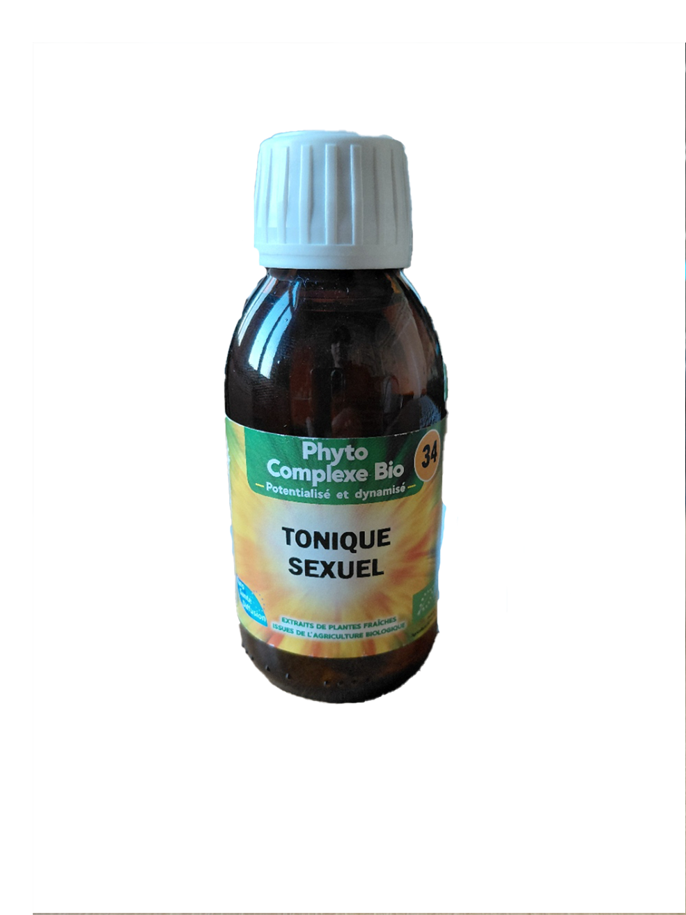 Tonique Sexuel 125 ml complément alimentaire bio plantes vitalité ginseng gingembre damiana Naturaly