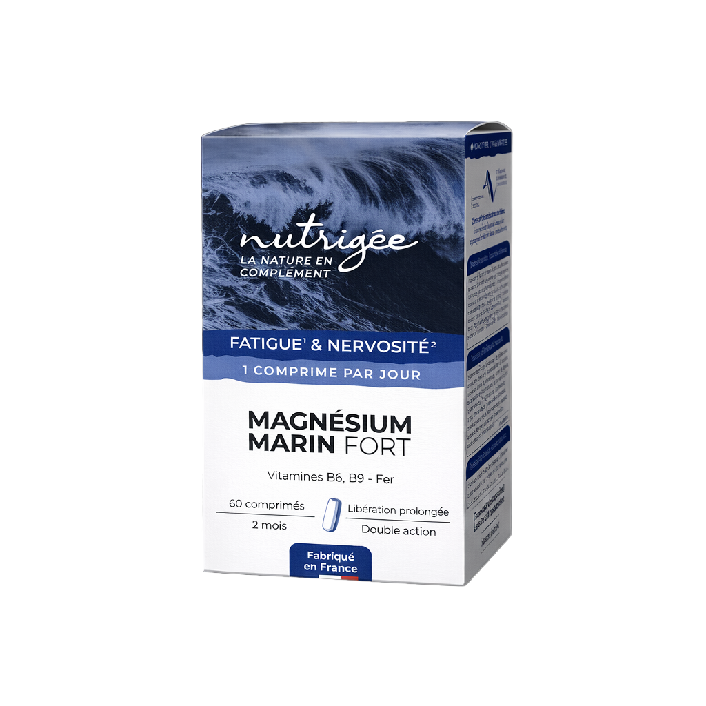 Magnésium Marin Fort 60 comprimés – complément alimentaire à base de magnésium marin, fer et vitamines B