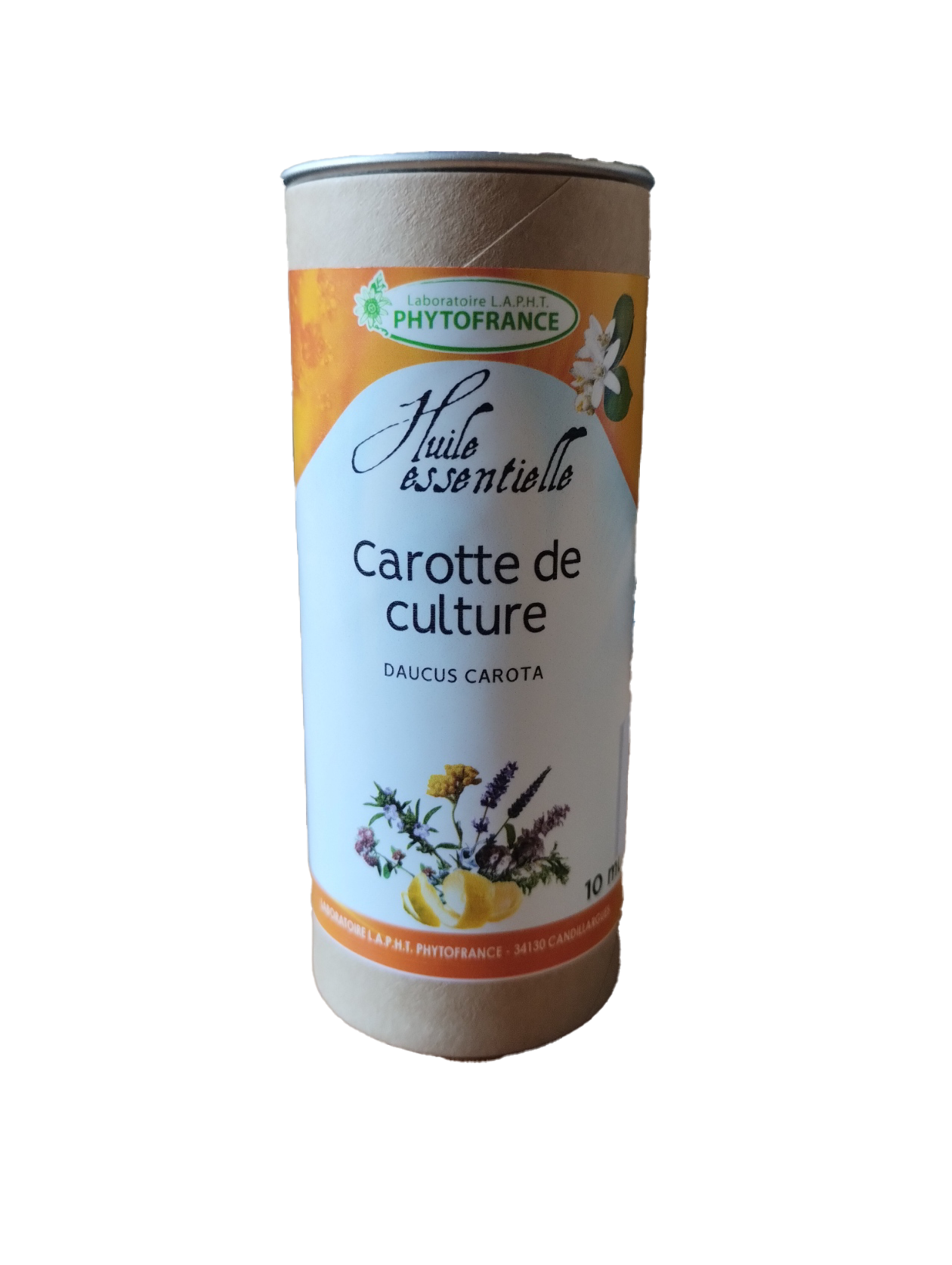 Carotte 10 ml huile essentielle Daucus carota semences carotol aromathérapie PhytoFrance Naturaly