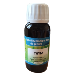 Thym 60 ml extrait hydroalcoolique bio plante fraîche Thymus vulgaris Naturaly Bailleul.