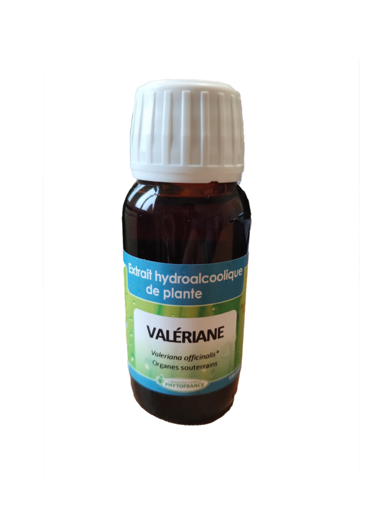 Valériane 60 ml extrait hydroalcoolique bio plante fraîche Valeriana officinalis Naturaly Bailleul.