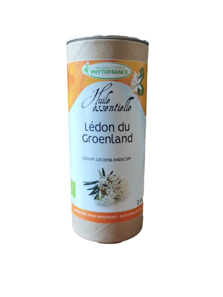Lédon du Groenland 2 ml huile essentielle bio Ledum groenlandicum Naturaly Bailleul.