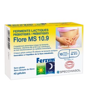 Ferzym Flore MS 10.9 40 gélules probiotiques prébiotiques