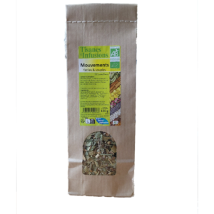 Tisane Mouvements Faciles & Souples mélange de plantes biologiques en vrac 130 g infusion avec reine des prés cassis gentiane et citronnelle.