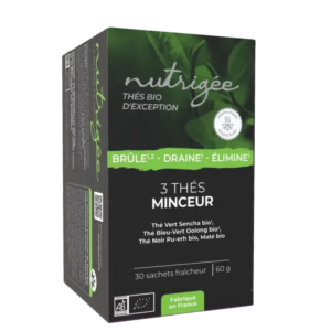 3 Thés Minceur Bio Nutrigée 30 sachets avec Sencha Oolong Pu-erh et maté