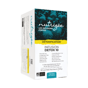Infusion Detox 10 BIO Nutrigée 30 sachets infusion forte plantes élimination Naturaly Bailleul.