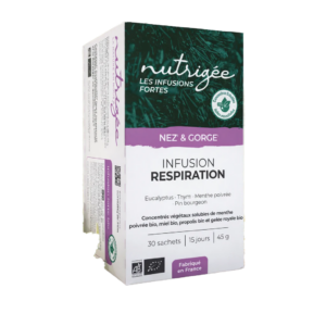 Infusion Respiratoire Nutrigée 30 sachets bio thym eucalyptus Naturaly Bailleul.