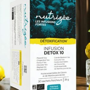 Infusion Détox 10 Bio Nutrigée pissenlit bardane curcuma 30 sachets
