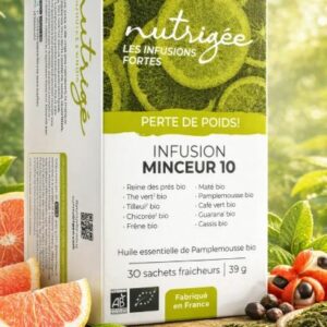 Infusion Minceur 10 Bio Nutrigée guarana thé vert maté 30 sachets