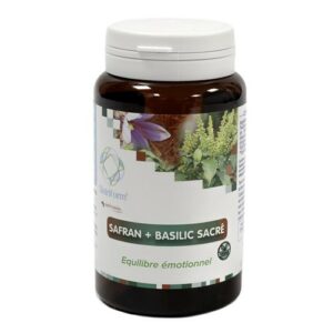 Safran Basilic Sacré 60 gélules safran SAFRINSIDE Tulsi Ocimum sanctum Crocus sativus complément alimentaire végétal