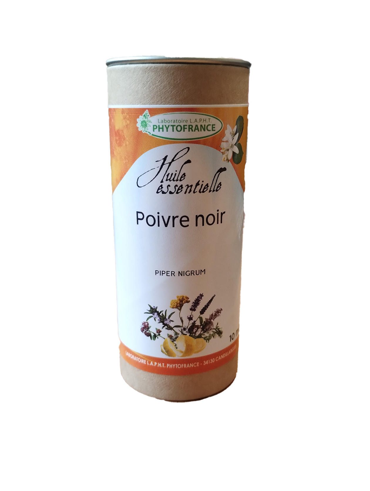 Huile essentielle de Poivre Noir 10 ml biologique Piper nigrum.