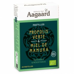Pastilles Manuka propolis verte bio Aagaard miel de Manuka MGO 250 complément alimentaire