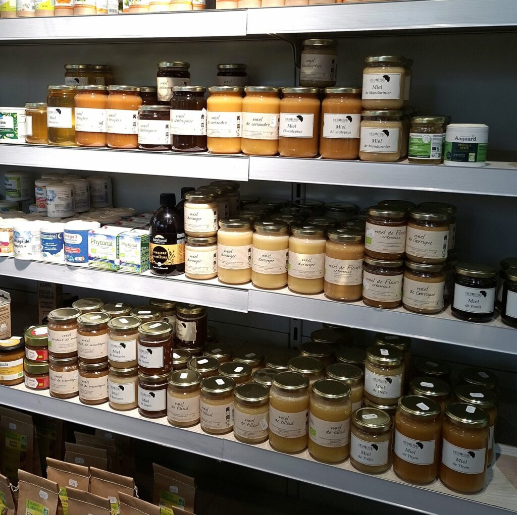 rayon des miels bio et classiques Herboristerie dans les Flandres