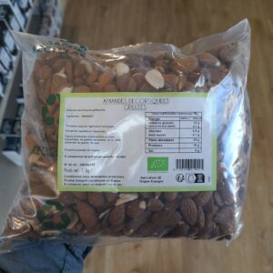 Amandes décortiquées grillées Bio 1 kg origine Espagne