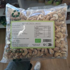 Noix de cajou grillées Bio 1 kg sans sel ajouté origine Vietnam – Naturaly