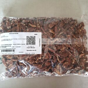 Noix de pécan bio 1,25 kg cerneaux entiers en vrac issus du pacanier