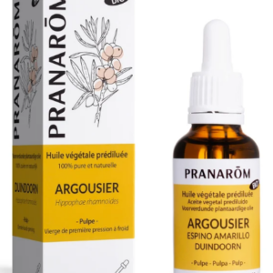Huile d'argousier bio Pranarôm 30 ml pulpe première pression à froid prédiluée à 20 %