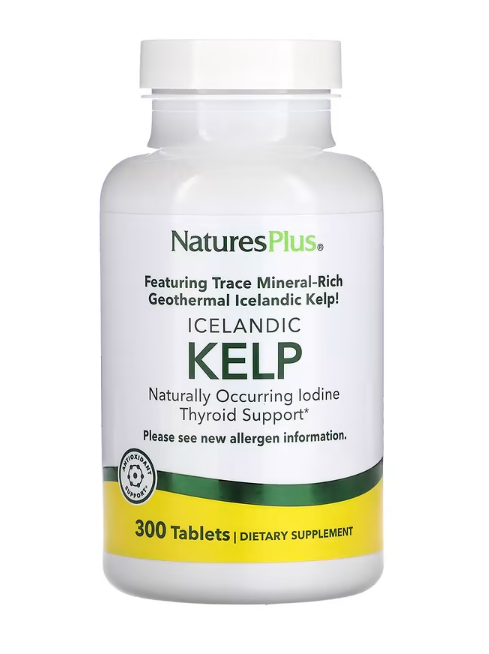 Kelp d'Islande NaturesPlus 300 comprimés à base d'Ascophyllum nodosum apportant 150 µg d'iode