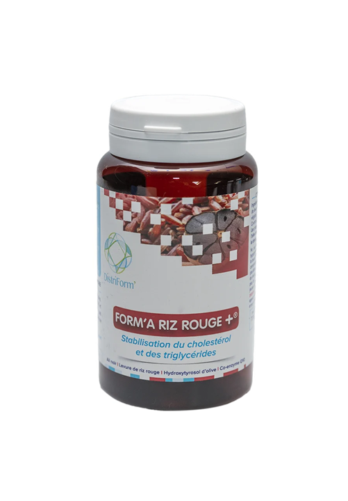 Form'A Riz Rouge+ 60 gélules avec 2,99 mg de monacoline K, ail noir et hydroxytyrosol