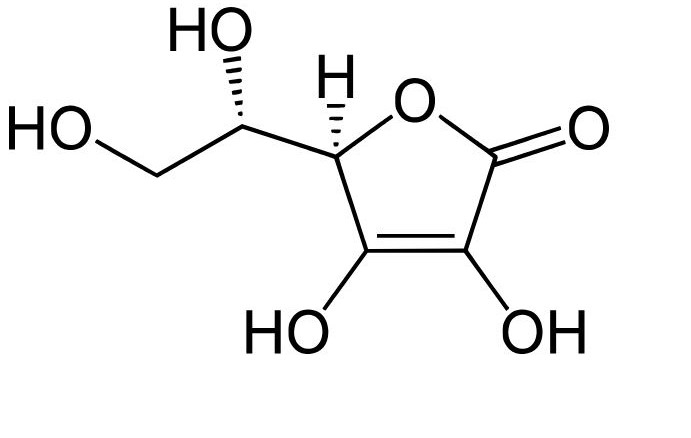 Structure chimique de la vitamine C ou acide L-ascorbique